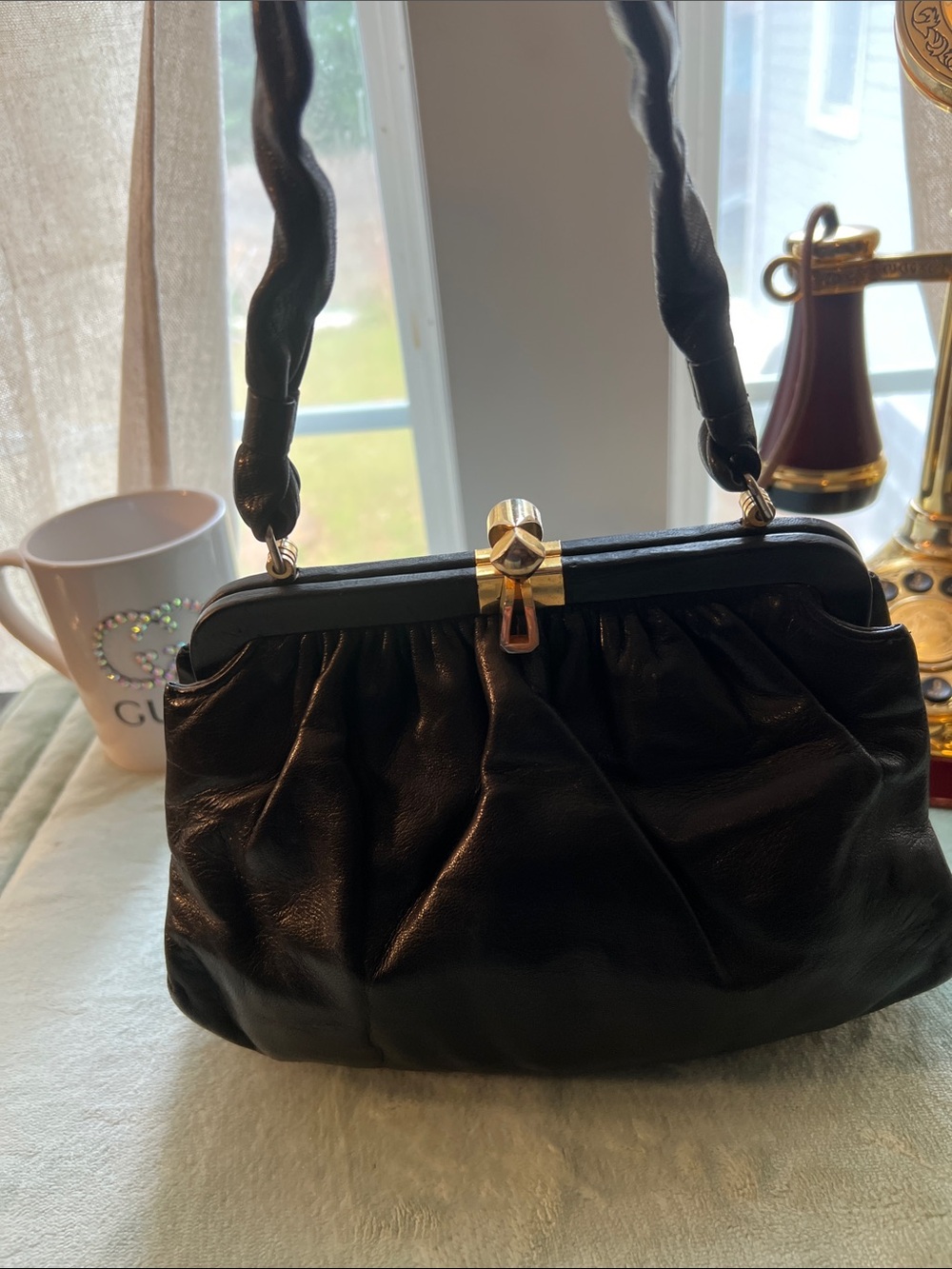 Dofan black bag made in France vintage around 1960s
